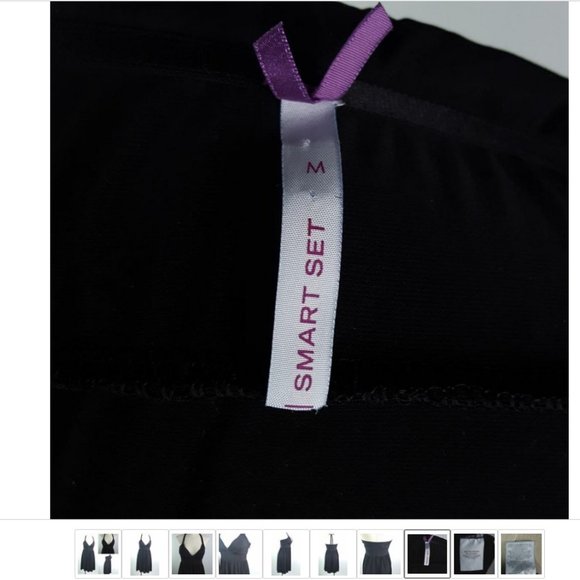 Halter Tie Back Dress Sz M Empire Padded Bust Black summer Sun Dress - Picture 7 of 10